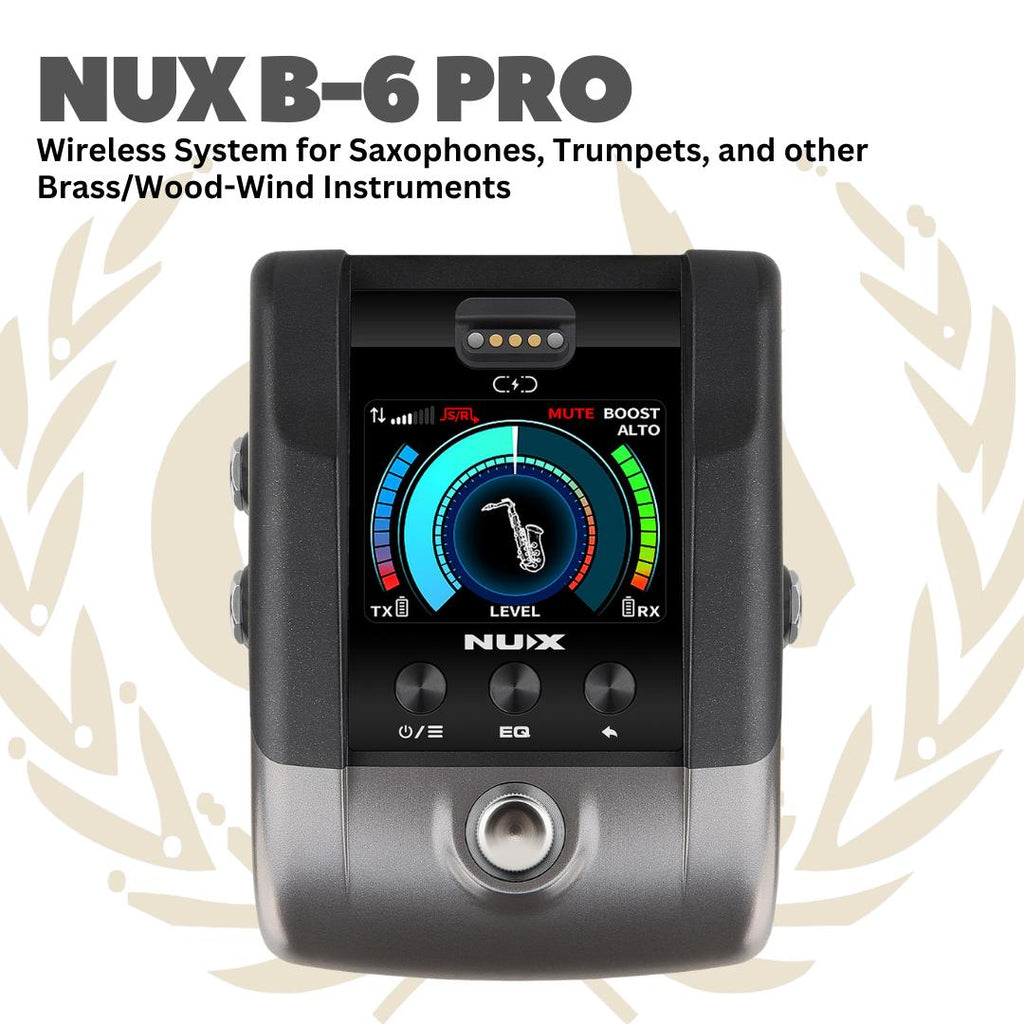NUX B-6 PRO Wireless System for Saxophones, Trumpets, and other Brass/Wood-Wind Instruments - Mic Wireless NUX B6 PRO untuk Alat Musik Tiup