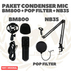 TAFF STUDIO BM800 CONDENSER MICROPHONE | PAKET CONDENSER MIC BM-800