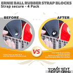 ERNIE BALL RUBBER STRAP BLOCKS 4 Packs | Pelindung Strap Gitar Bass