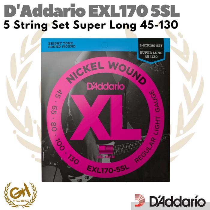 D'ADDARIO EXL170 5SL SENAR BASS | 5 STRING SET SUPER LONG SCALE 45-130