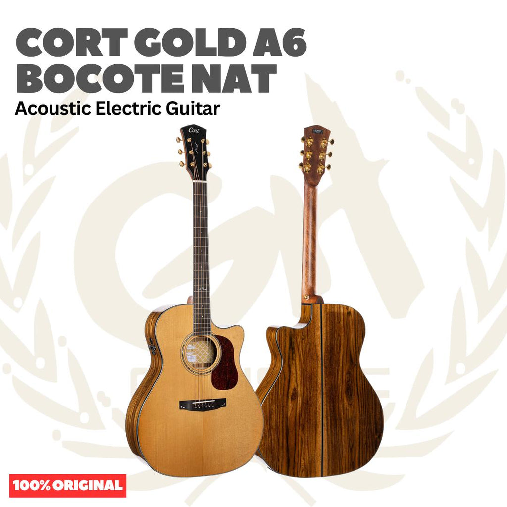 Cort GOLD A6 BOCOTE NAT Acoustic Electric w/Case - Gitar Akustik Elektrik