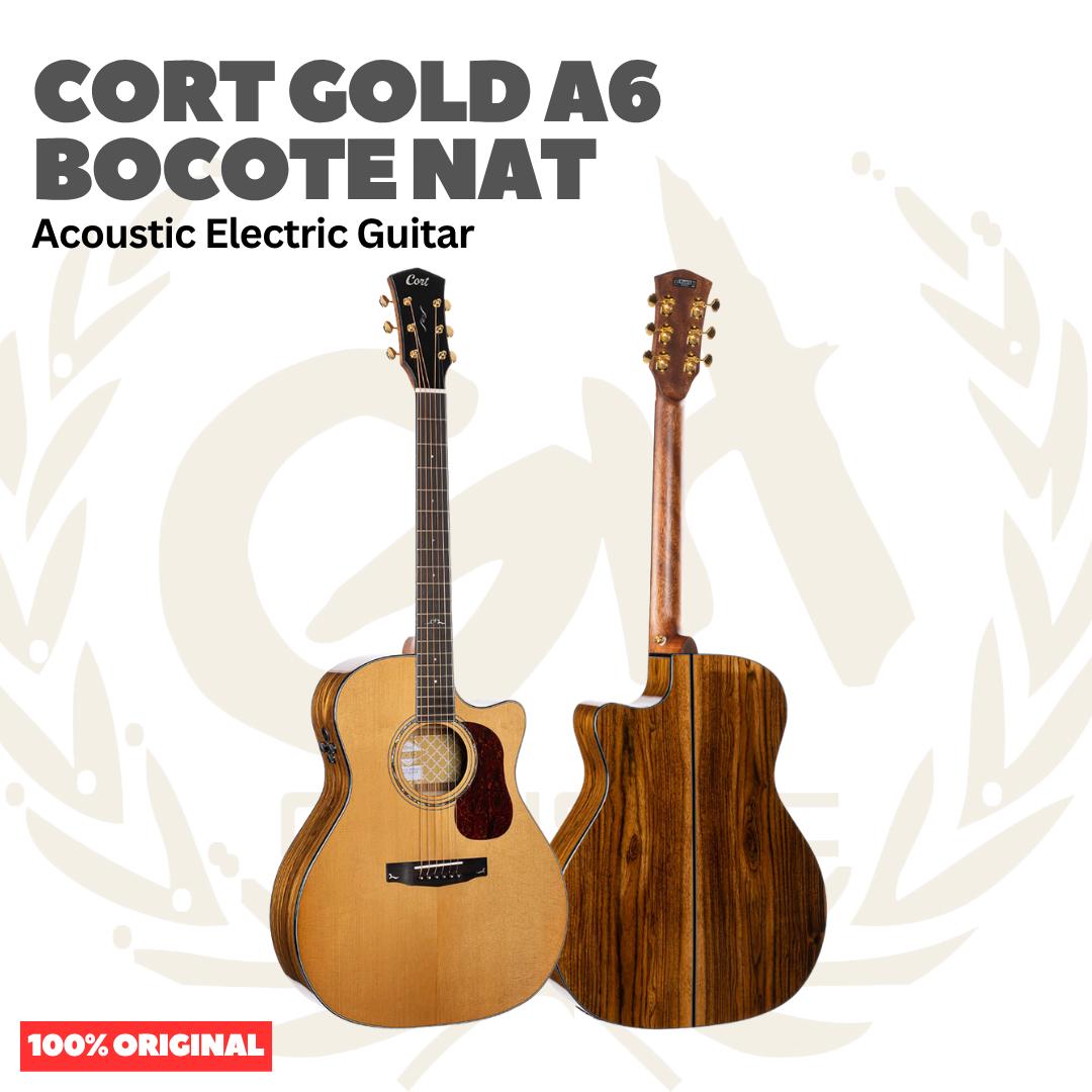 Cort GOLD A6 BOCOTE NAT Acoustic Electric w/Case - Gitar Akustik Elektrik