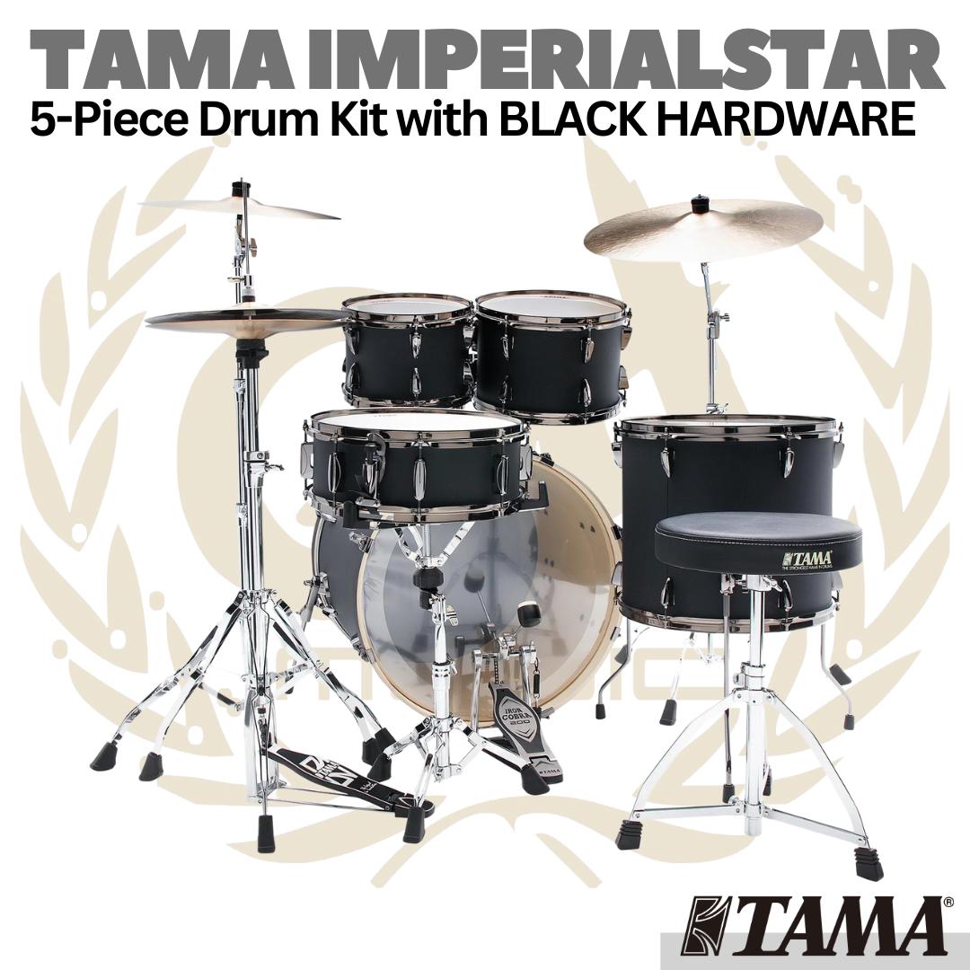 TAMA  IMPERIALSTAR Black Hardware Acoustic Drum Kit 5 Pcs | IP52H6WBN