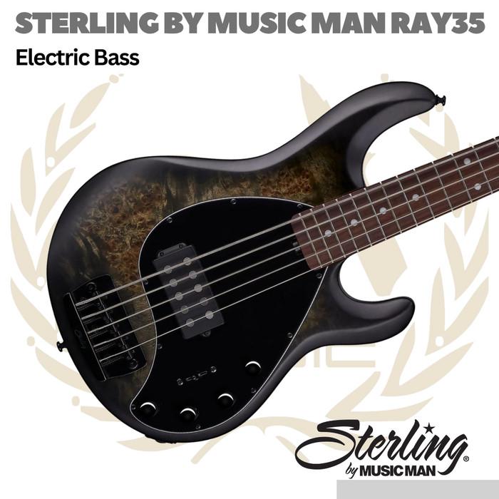 Sterling by Musicman RAY 35 Poplar Burl Electric Bass - Bass Elektrik