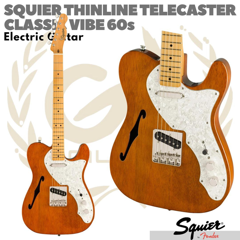 Squier Classic Vibe 60s Telecaster Thinline Electric Guitar, Maple FB, Natural - Gitar Listrik