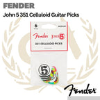 Fender John 5 351 Celluloid Guitar Picks - Pik Gitar 6pcs