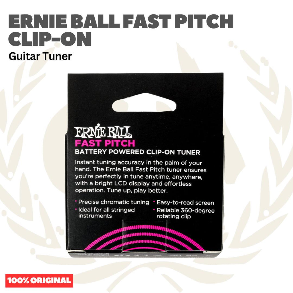 Ernie Ball Fast Pitch Clip-On Guitar Tuner - Tuner Gitar 9644