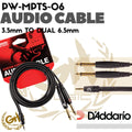 D'ADDARIO PW-MPXLR-06 - 3.5mm TO DUAL 6.5mm CABLE, 1.8meter