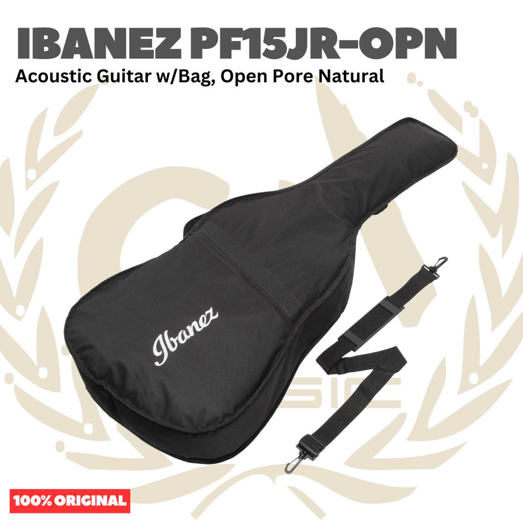 Ibanez PF15JR-OPN Acoustic Guitar w/Bag, Open Pore Natural - Gitar Akustik