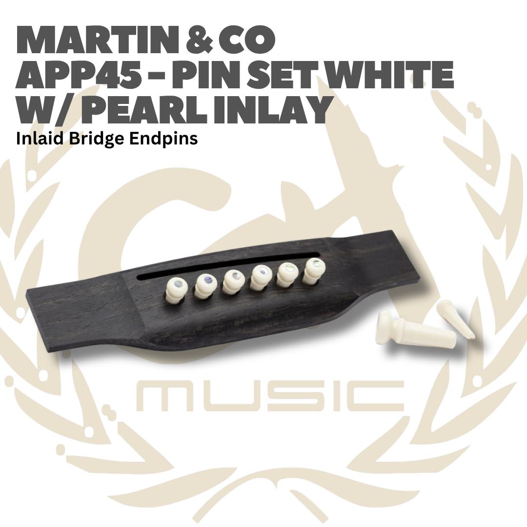 Martin Pin Set With Pearl Inlay Bridge Endpins Inlaid - Akustik Bridge Pin Acoustic APP45 APP42