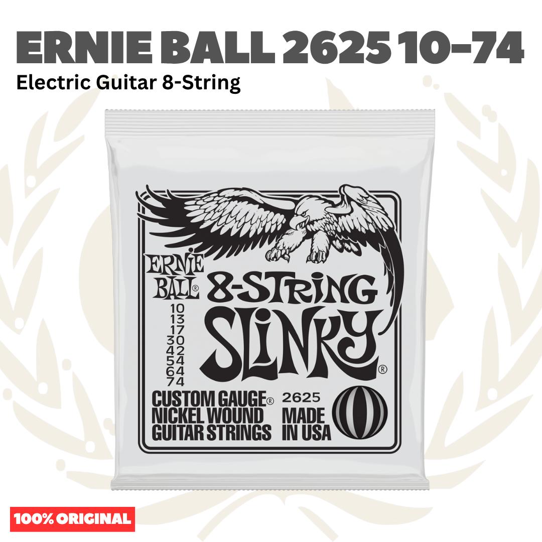 Ernie Ball 2625 Slinky 8-String Nickel Wound Electric Guitar Strings, 10-74 - Senar Gitar Listrik 8-Senar