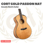 Cort Gold Passion Acoustic Electric Guitar w/Case, Natural - Gitar Akustik Elektrik