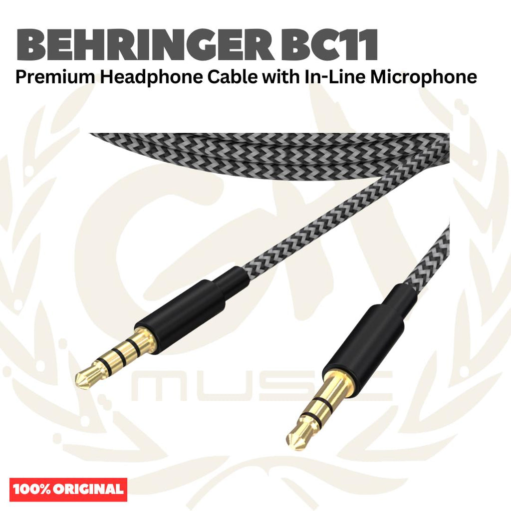 Behringer BC11 Premium Headphone Cable with in-Line Microphone - Kabel Jack Headphone TRS to TRRS