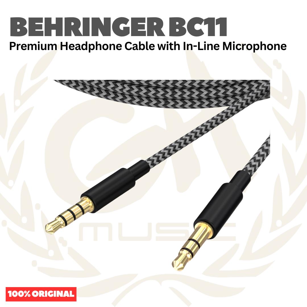 Behringer BC11 Premium Headphone Cable with in-Line Microphone - Kabel Jack Headphone TRS to TRRS