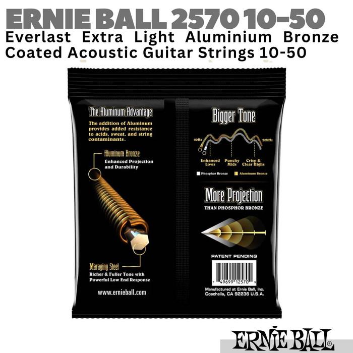 ERNIE BALL Everlast 2570 Aluminum Bronze Acoustic Guitar Strings 10-50