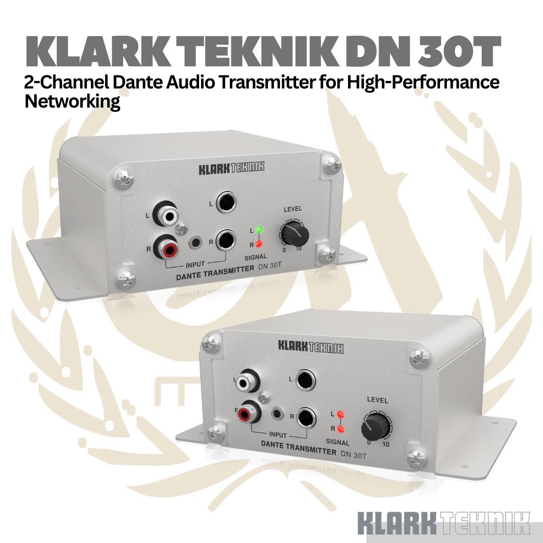 Klark Teknik DN 30T 2-Channel Dante Audio Transmitter For High-Performance Networking