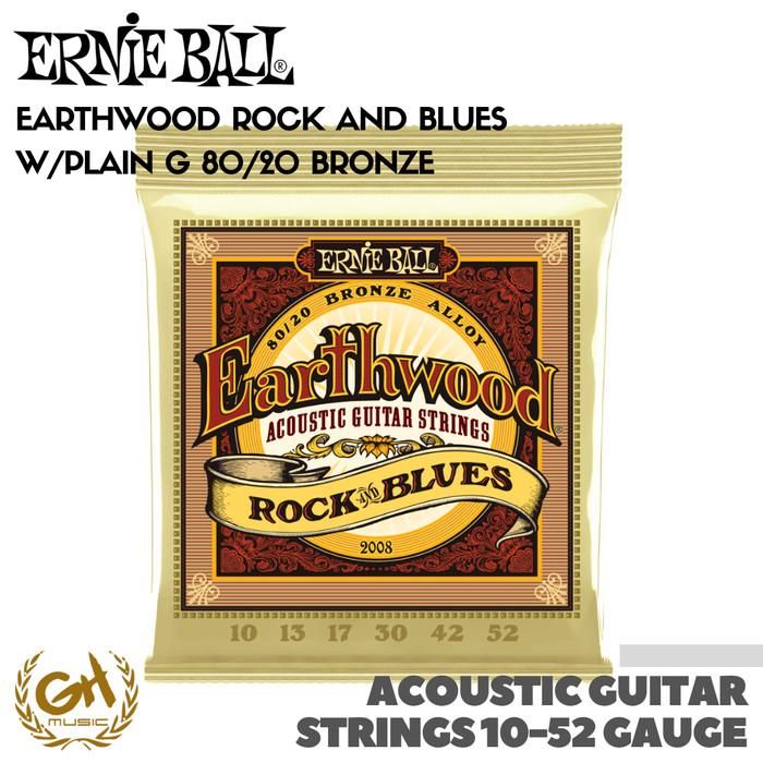 ERNIE BALL EARTHWOOD 2008 ROCK&BLUES W/PLAIN G 80/20 BRONZE ACOUSTIC GUITAR
