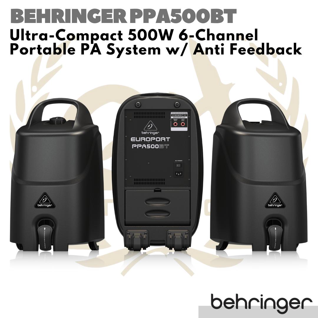 Behringer PPA500BT Compact 500Watt 6Channel Portable Speaker PA System