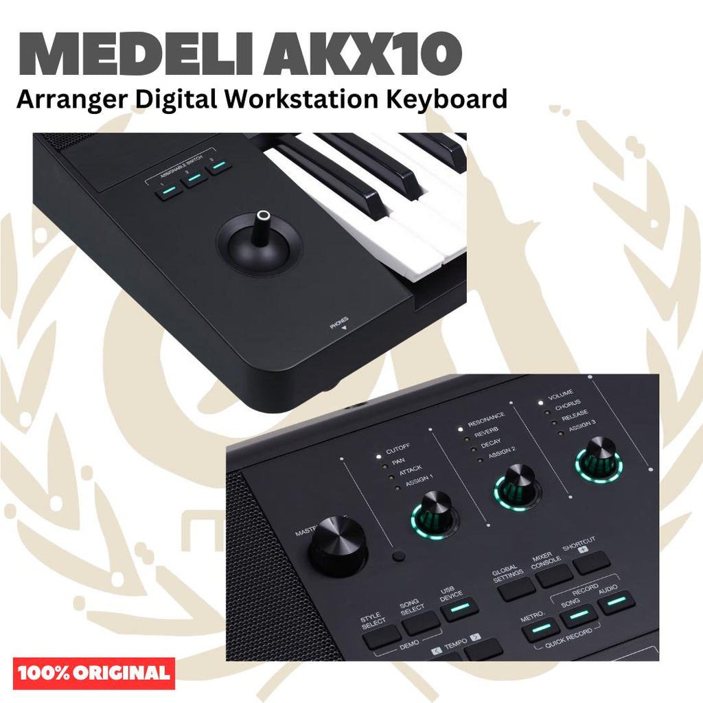 MEDELI AKX10 61-Keys Arranger Digital Workstation Keyboard Portable - AKX-10 Keyboard Original Asli