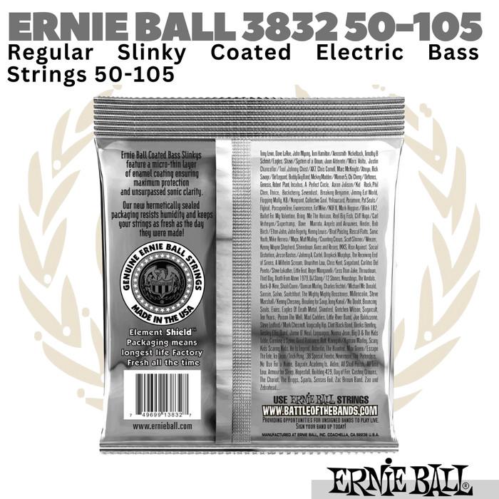 ERNIE BALL 3832 Regular Slinky Coated Electric Bass Strings 50-105