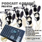 RECORDING TECH PRO RTX6 PLUS RT - BM800, PAKET PODCAST 4 ORANG KOMPLIT