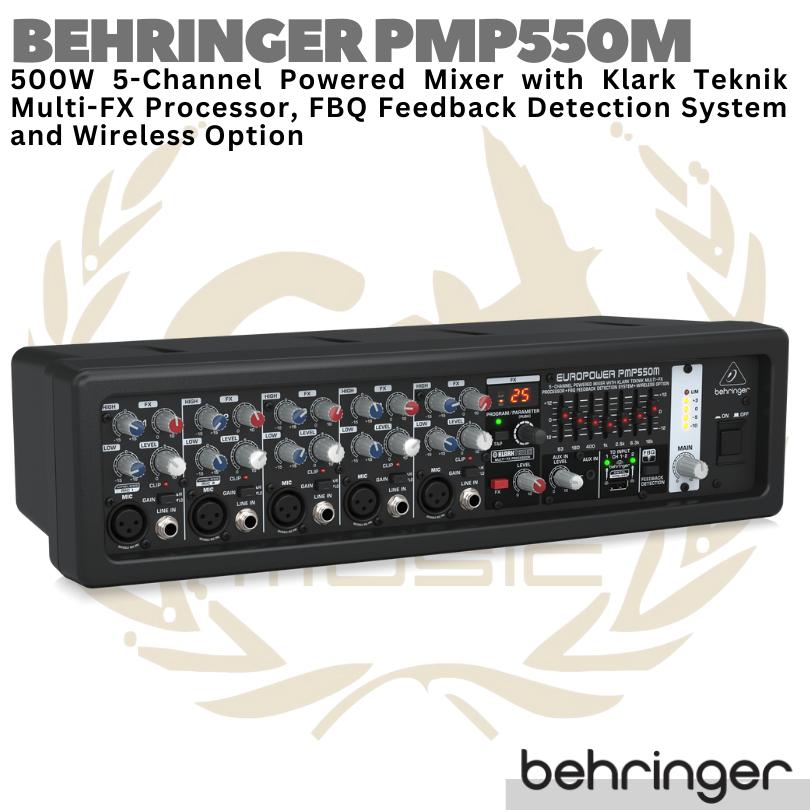 BEHRINGER EUROPOWER PMP550M 5 Channel 500W Powered Audio Mixer