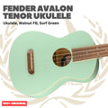 Fender Avalon Tenor Ukulele, Walnut FB - Ukulele 4-senar Original Asli