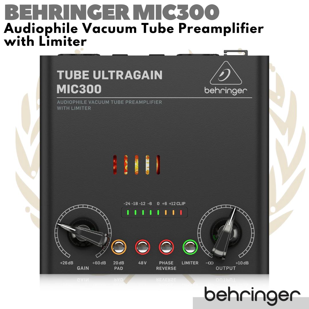 BEHRINGER TUBE ULTRAGAIN MIC300 Vacuum Tube Preamplifier with Limiter