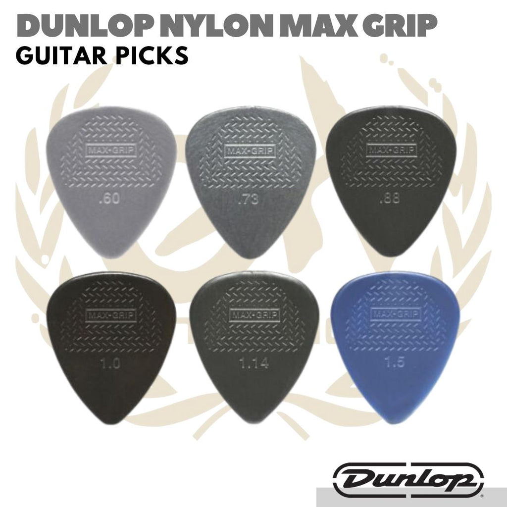 DUNLOP NYLON MAX GRIP Guitar Picks | Pik Gitar Akustik Elektrik isi 12