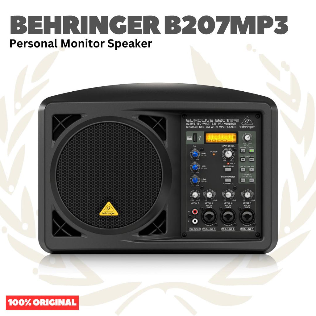 Behringer B207MP3 150w Active 6.5" Personal Monitor Speaker with MP3 Playback - Speaker Monitor Aktif