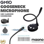 MAONO AU-GM10 Gooseneck Microphone, USB Cardioid Condenser Mic