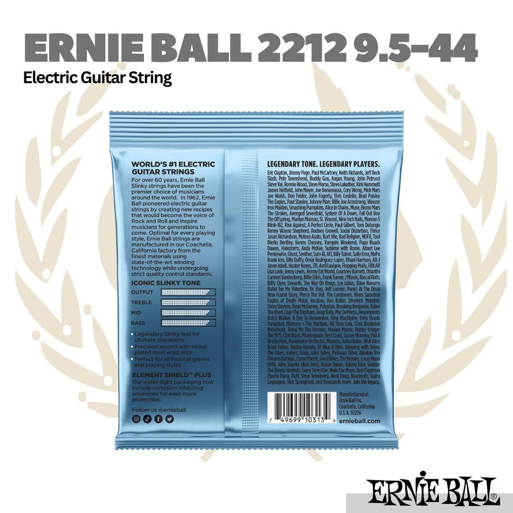 Ernie Ball 2212 Primo Slinky Nickel Wound Electric Guitar Strings 9.5-44