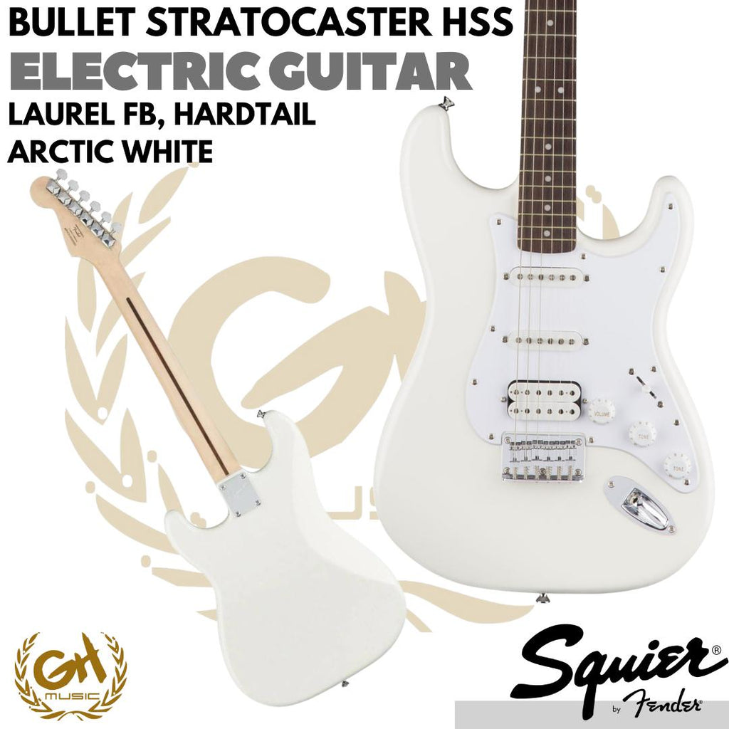 SQUIER BULLET STRATOCASTER HSS ELEKTRIC GUITAR LAURAL FB ARCTIC WHITE