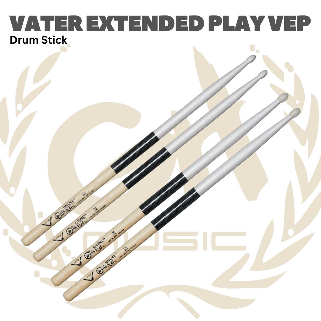 Vater V-E-P Xtended Play Series 5A 5B Stik Drum Kayu - Stik Drum Tahan Lama dengan Shield Anti-Pecah