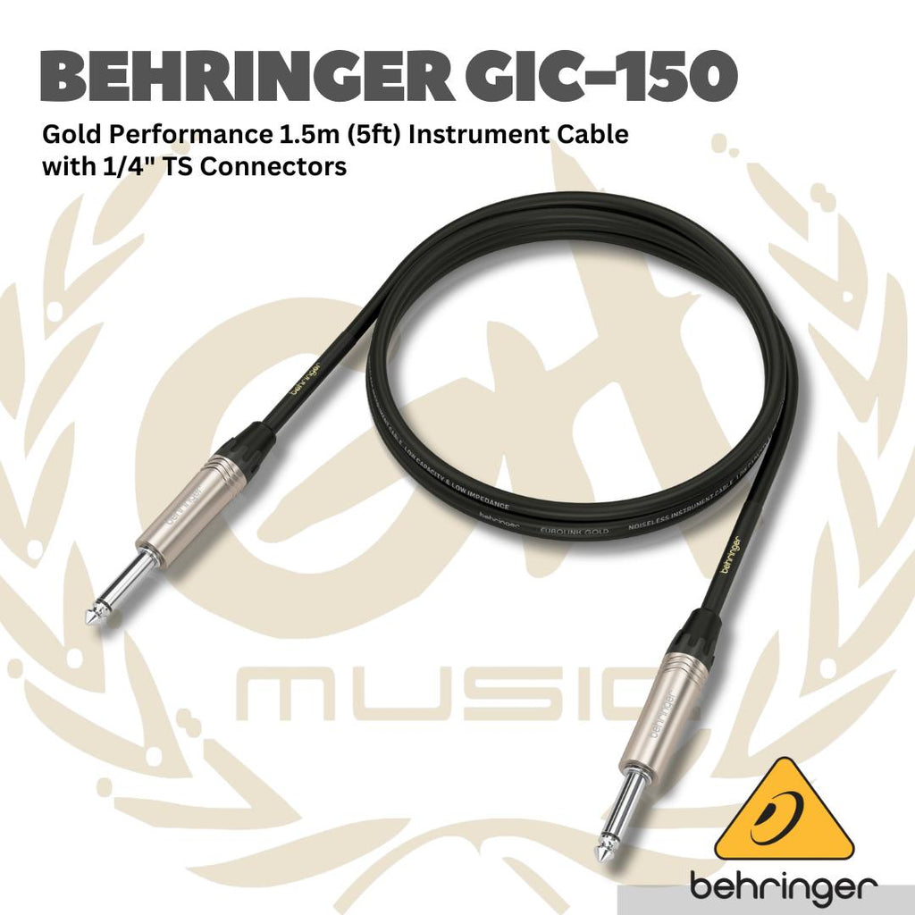 Behringer GIC 1/4 inch TS Male Instrument Cable - Jek Kabel Instrument