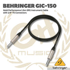 Behringer GIC 1/4 inch TS Male Instrument Cable - Jek Kabel Instrument