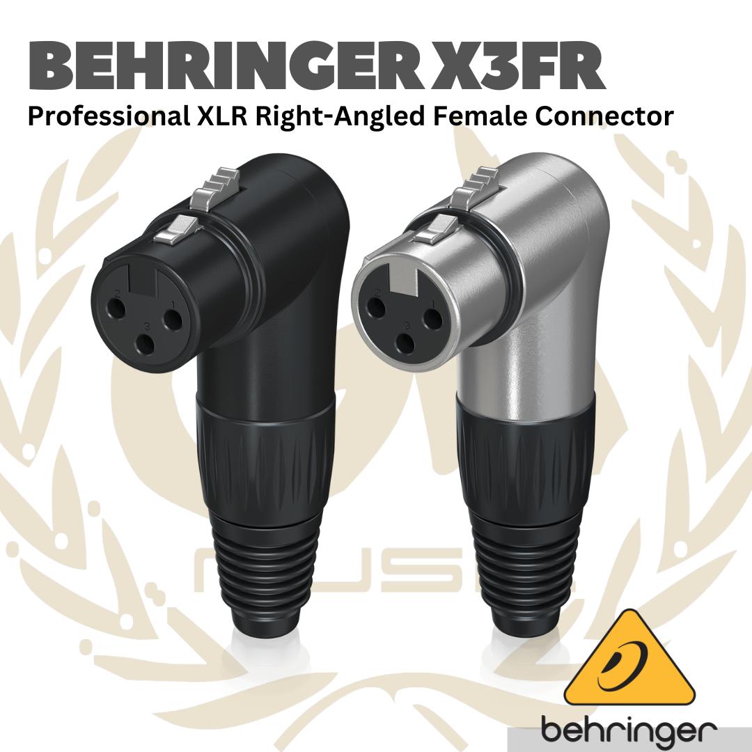 Behringer X3FR Professional XLR Right-Angled Female Connector - Jack XLR Female Angled 3 Pin X3-FR