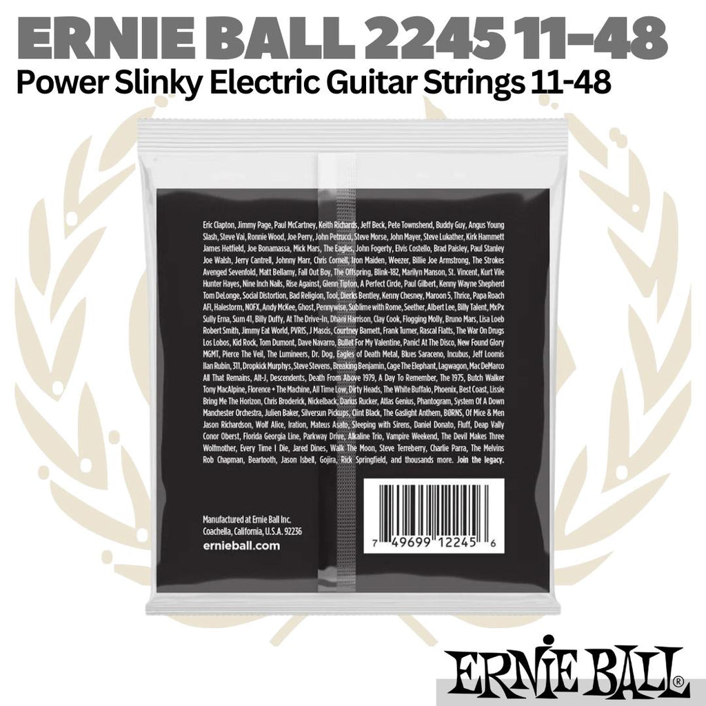 Ernie Ball 2245 Power Slinky Electric Guitar Strings 11-48 | Senar