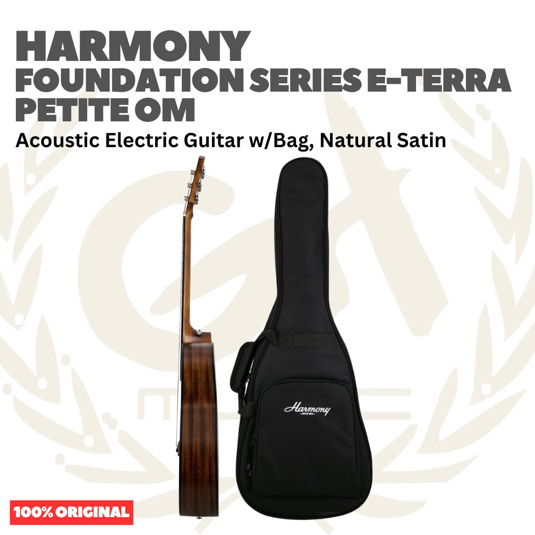 Harmony Foundation Series e-Terra Petite OM Acoustic Guitar w/Bag - Gitar Akustik Elektrik dengan Preamp