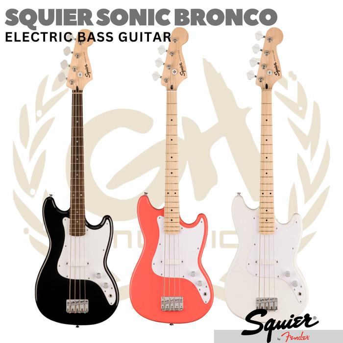 SQUIER SONIC BRONCO Electric Bass Guitar | Bass Listrik Elektrik - BLACK