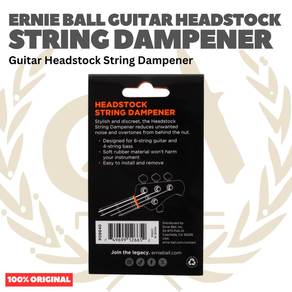 Ernie Ball Guitar Headstock String Dampener - Gitar Dampered Peredam Senar Belakang Nut