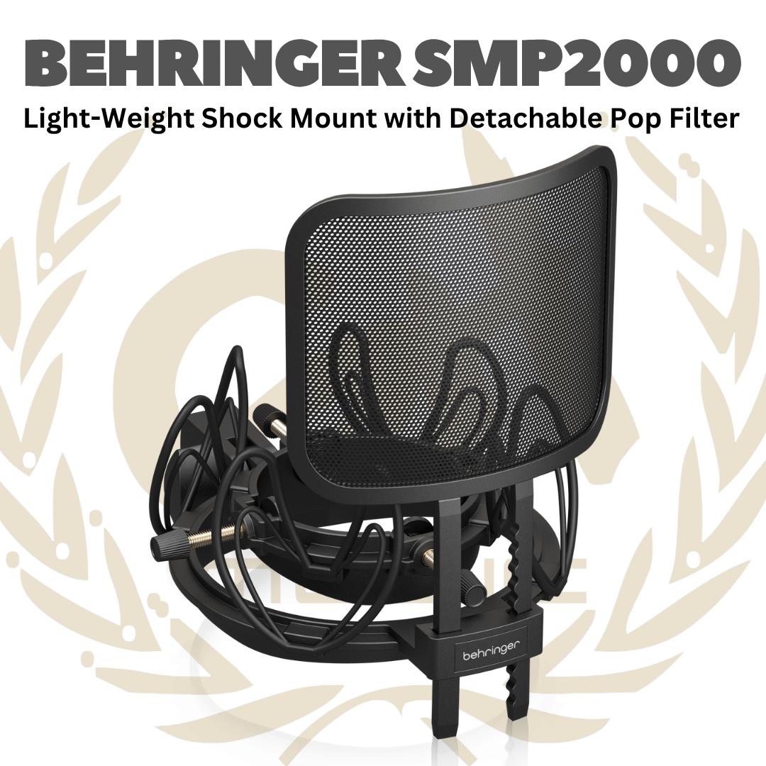 Behringer SMP2000 Light-Weight Shock Mount with Detachable Pop Filter - SMP-2000 ShockMount PopFilter untuk Mic Recording SMP 2000