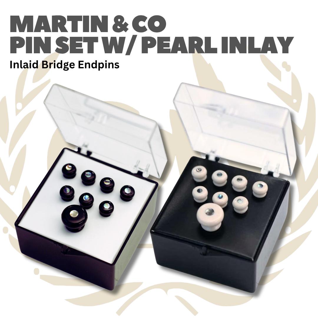Martin Pin Set With Pearl Inlay Bridge Endpins Inlaid - Akustik Bridge Pin Acoustic APP45 APP42