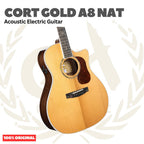 Cort GOLD A8 NAT Acoustic Electric Guitar w/Case - Gitar Akustik Elektrik