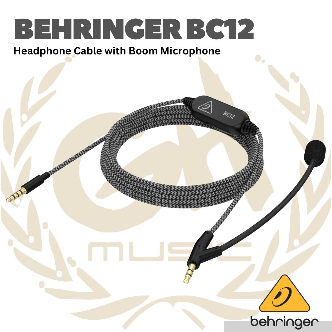 Behringer BC12 Premium Headphone Cable with Boom Microphone and In-Line Control