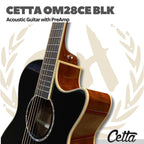 Cetta OM28CE Acoustic Guitar with Pre-Amp - Gitar Akustik Elektrik Cetta OM28CE dengan PreAmp