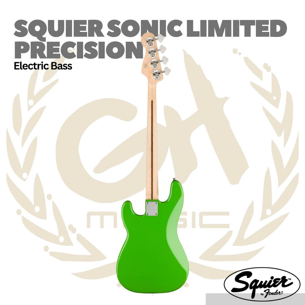Squier Limited Edition Sonic Precision Bass Guitar w/Black Pickguard, Laurel FB - Bass Elektrik