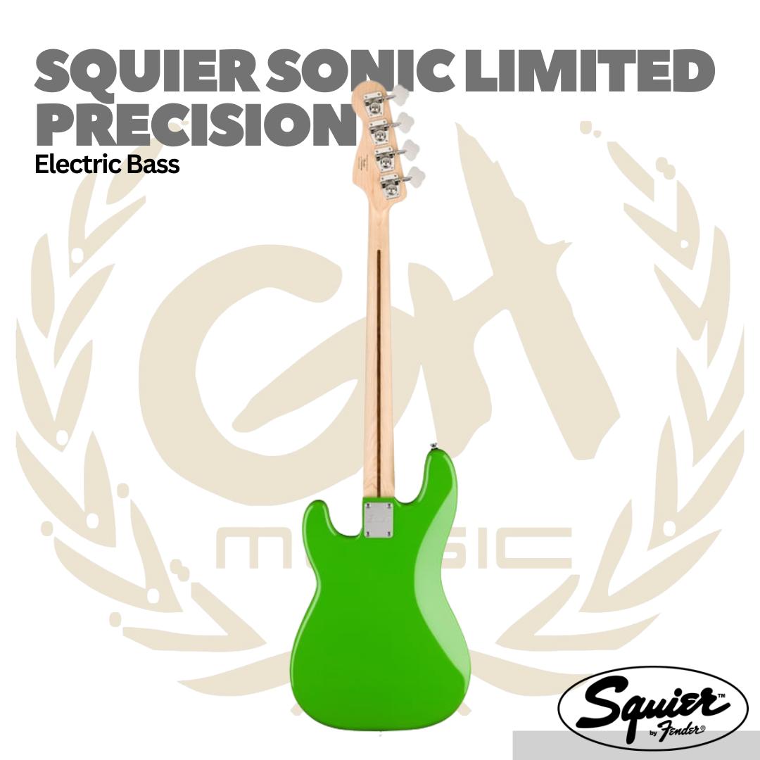 Squier Limited Edition Sonic Precision Bass Guitar w/Black Pickguard, Laurel FB - Bass Elektrik