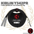Kirlin Y342PR Y Cable TRS Male 1/4" To 2x Female 1/4" Plug