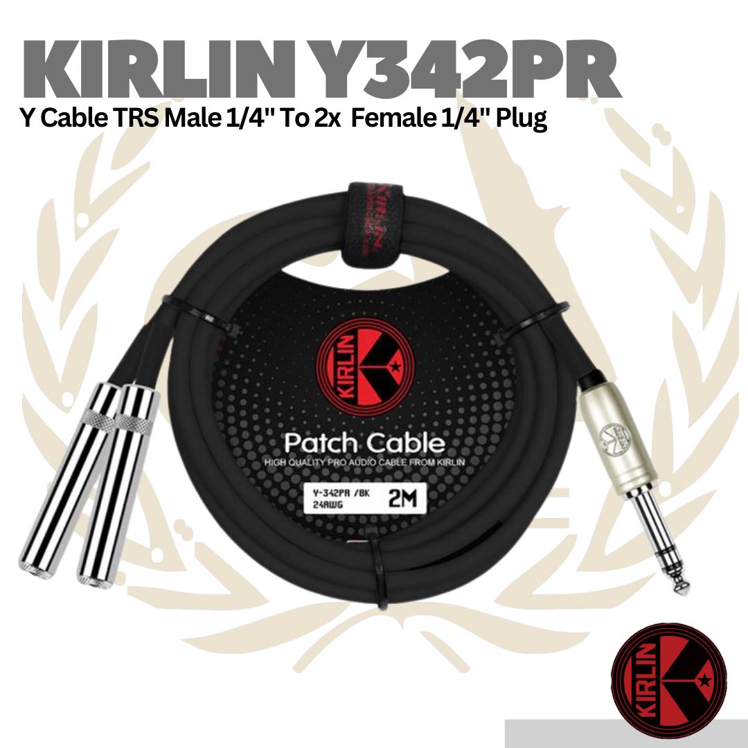Kirlin Y342PR Y Cable TRS Male 1/4" To 2x Female 1/4" Plug